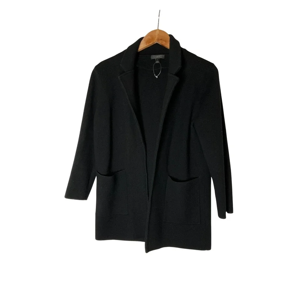 New J. Crew Sophie 100% Merino Wool Open Front Cardigan Blazer Quiet Luxury S